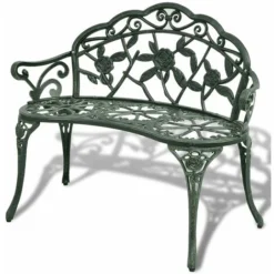 Banc De Jardin 100 Cm Aluminium Coulé Vert VidaXL