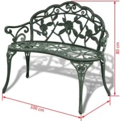 Banc De Jardin 100 Cm Aluminium Coulé Vert VidaXL 8 Banc De Jardin 100 Cm Aluminium Coulé Vert VidaXL -Promos Verde Rêverie Boutique 3463822 3