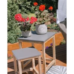 Lot De 2 Tabourets De Jardin En Fibre De Ciment Effet Béton 50 X 41 Cm Avec Pieds En Bois D Acacia Résistant Pour Extérieur Scandinave Beliani 11 Lot De 2 Tabourets De Jardin En Fibre De Ciment Effet Béton 50 X 41 Cm Avec Pieds En Bois D Acacia Résistant Pour Extérieur Scandinave Beliani -Promos Verde Rêverie Boutique 34887010 5