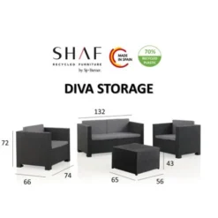 Diva Storage: Salon De Jardin 4 Places En Résine Injectée. Finition Résine Tressée Avec Coffre De Rangement 11 Diva Storage: Salon De Jardin 4 Places En Résine Injectée. Finition Résine Tressée Avec Coffre De Rangement -Promos Verde Rêverie Boutique 34914029 5