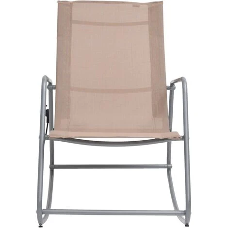 Chaise à Bascule De Jardin Taupe 95x54x85 Cm Textilène VidaXL 4 Chaise à Bascule De Jardin Taupe 95x54x85 Cm Textilène VidaXL – Image 2