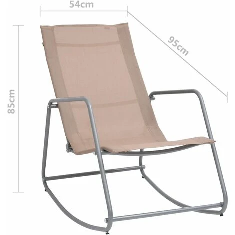Chaise à Bascule De Jardin Taupe 95x54x85 Cm Textilène VidaXL 5 Chaise à Bascule De Jardin Taupe 95x54x85 Cm Textilène VidaXL – Image 3