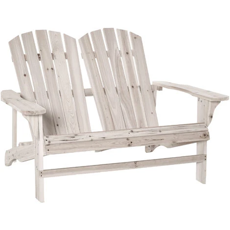 OUTSUNNY Banc De Jardin 2 Places Design Adirondack Assise Dossier à Lattes Larges Accoudoirs Bois Naturel Pin Lasuré 3 OUTSUNNY Banc De Jardin 2 Places Design Adirondack Assise Dossier à Lattes Larges Accoudoirs Bois Naturel Pin Lasuré