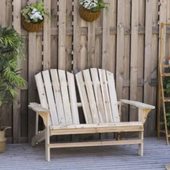 OUTSUNNY Banc De Jardin 2 Places Design Adirondack Assise Dossier à Lattes Larges Accoudoirs Bois Naturel Pin Lasuré 8 OUTSUNNY Banc De Jardin 2 Places Design Adirondack Assise Dossier à Lattes Larges Accoudoirs Bois Naturel Pin Lasuré -Promos Verde Rêverie Boutique 35337091 2