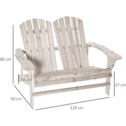 OUTSUNNY Banc De Jardin 2 Places Design Adirondack Assise Dossier à Lattes Larges Accoudoirs Bois Naturel Pin Lasuré 9 OUTSUNNY Banc De Jardin 2 Places Design Adirondack Assise Dossier à Lattes Larges Accoudoirs Bois Naturel Pin Lasuré -Promos Verde Rêverie Boutique 35337091 3