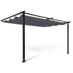 Pergola Adossée ALIA 3x4 M Toit Rétractable Gris Anthracite