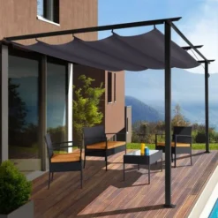 Pergola Adossée ALIA 3x4 M Toit Rétractable Gris Anthracite 9 Pergola Adossée ALIA 3x4 M Toit Rétractable Gris Anthracite -Promos Verde Rêverie Boutique 35693247 3