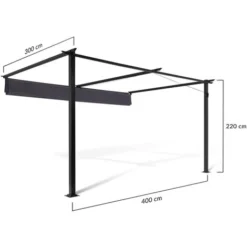 Pergola Adossée ALIA 3x4 M Toit Rétractable Gris Anthracite 10 Pergola Adossée ALIA 3x4 M Toit Rétractable Gris Anthracite -Promos Verde Rêverie Boutique 35693247 4