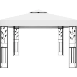 Tonnelle Avec Double Toit Et Lumières LED 3x4 M Blanc VidaXL 11 Tonnelle Avec Double Toit Et Lumières LED 3x4 M Blanc VidaXL -Promos Verde Rêverie Boutique 35814008 5