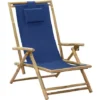 Chaise De Relaxation Inclinable Bleu Marine Bambou Et Tissu VidaXL 2 Chaise De Relaxation Inclinable Bleu Marine Bambou Et Tissu VidaXL -Promos Verde Rêverie Boutique 35814147 1