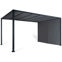 Pergola Coulissante 2 Pans 3x4 M Belvédère De Jardin Toile Gris Anthracite -Promos Verde Rêverie Boutique 35838383 4