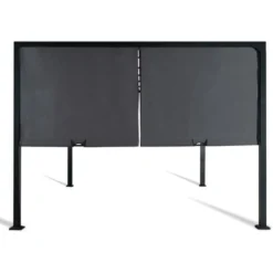 Pergola Coulissante 2 Pans 3x4 M Belvédère De Jardin Toile Gris Anthracite -Promos Verde Rêverie Boutique 35838383 5