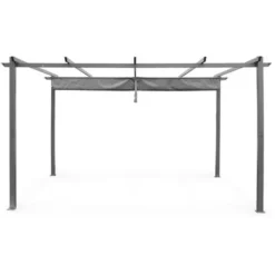 Pergola Aluminium - Isla 3x4m - Toile Grise - Tonnelle Idéale Pour Votre Terrasse. Toit Rétractable. Toile Coulissante. Structure Aluminium -Promos Verde Rêverie Boutique 36143765 4