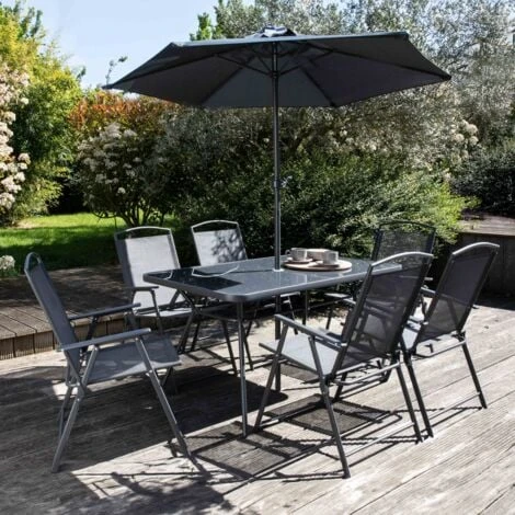 Salon De Jardin 6 Places Et Parasol 4 Salon De Jardin 6 Places Et Parasol – Image 2