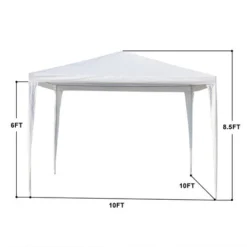 Tente De Réception 3 X 3 M Sur Trois C?tés Avec Tubes En Spirale Blanc -Promos Verde Rêverie Boutique 36217724 5