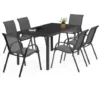 Salon De Jardin MADRID Table 150 CM Et 6 Chaises Empilables Gris Anthracite 2 Salon De Jardin MADRID Table 150 CM Et 6 Chaises Empilables Gris Anthracite -Promos Verde Rêverie Boutique 36530984 1