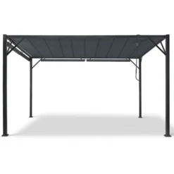Pergola LUXE Lames Orientables CEFALU 3x4 M Et 4 Stores Gris Anthracite -Promos Verde Rêverie Boutique 36530985 4