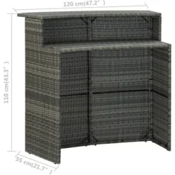 Ensemble De Bar De Jardin Avec Coussins 3 Pcs Gris VidaXL 9 Ensemble De Bar De Jardin Avec Coussins 3 Pcs Gris VidaXL -Promos Verde Rêverie Boutique 36781678 3