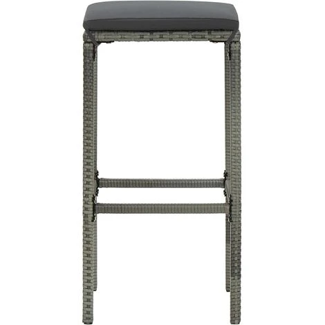 Ensemble De Bar De Jardin Avec Coussins 3 Pcs Gris VidaXL 6 Ensemble De Bar De Jardin Avec Coussins 3 Pcs Gris VidaXL – Image 4