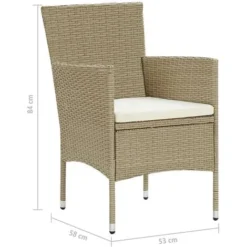 Chaises De Salle à Manger De Jardin 4 Pcs Résine Tressée Beige VidaXL -Promos Verde Rêverie Boutique 37035007 3