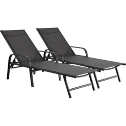 Lot De 2 Bains De Soleil En Métal Farniente- Gris