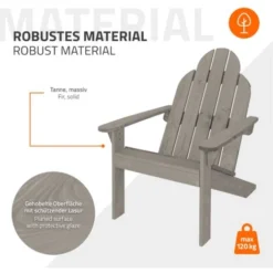 Fauteuil De Jardin En Bois Massif De Pin / épicéa Adirondack Chaise Longue Gris 11 Fauteuil De Jardin En Bois Massif De Pin / épicéa Adirondack Chaise Longue Gris -Promos Verde Rêverie Boutique 37219005 5