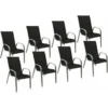 Lot De 8 Chaises MARBELLA En Textilène Noir - Aluminium Gris 1 Lot De 8 Chaises MARBELLA En Textilène Noir - Aluminium Gris -Promos Verde Rêverie Boutique 3738288 1