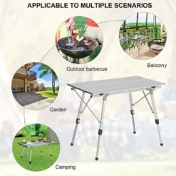 WOLTU Table De Camping Pliante En Aluminium.Table De Randonnée Pliable.Table De Pique-nique/Balcon.Hauteur Réglable.90x52.2x45-72 Cm -Promos Verde Rêverie Boutique 38233181 3