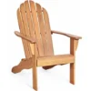 GOPLUS Fauteuil De Jardin Adirondack En Bois Massif-69P X 88l X 103H Cm-Dossier Haut&Accoudoir Elargi- Charge Max 160KG(Naturel) -Promos Verde Rêverie Boutique 39626838 1