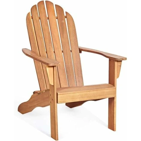 GOPLUS Fauteuil De Jardin Adirondack En Bois Massif-69P X 88l X 103H Cm-Dossier Haut&Accoudoir Elargi- Charge Max 160KG(Naturel) 3 GOPLUS Fauteuil De Jardin Adirondack En Bois Massif-69P X 88l X 103H Cm-Dossier Haut&Accoudoir Elargi- Charge Max 160KG(Naturel)