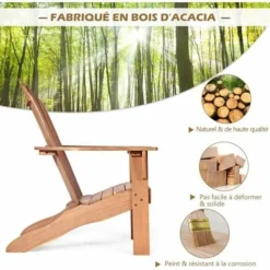 GOPLUS Fauteuil De Jardin Adirondack En Bois Massif-69P X 88l X 103H Cm-Dossier Haut&Accoudoir Elargi- Charge Max 160KG(Naturel) 9 GOPLUS Fauteuil De Jardin Adirondack En Bois Massif-69P X 88l X 103H Cm-Dossier Haut&Accoudoir Elargi- Charge Max 160KG(Naturel) -Promos Verde Rêverie Boutique 39626838 3