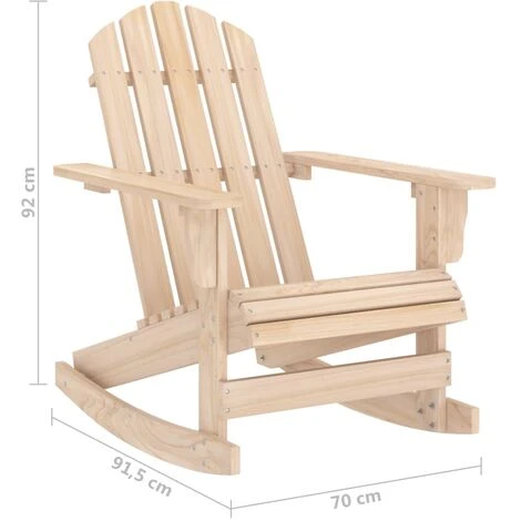 Chaise à Bascule De Jardin Adirondack Bois De Sapin Massif VidaXL 5 Chaise à Bascule De Jardin Adirondack Bois De Sapin Massif VidaXL – Image 3