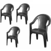 Lot De 4 - Chaise De Jardin Ischia - 042980260 - 4 Pièces - Couleur : Anthracite (DHL) -Promos Verde Rêverie Boutique 39891105 1