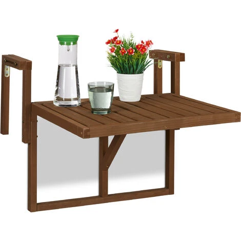 Relaxdays Table Repliable En Bois, à Suspendre, LxP : 60x45 Cm, Réglable En Hauteur, Rabattable, Marron Foncé 3 Relaxdays Table Repliable En Bois, à Suspendre, LxP : 60x45 Cm, Réglable En Hauteur, Rabattable, Marron Foncé