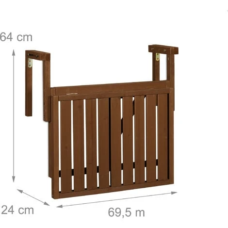 Relaxdays Table Repliable En Bois, à Suspendre, LxP : 60x45 Cm, Réglable En Hauteur, Rabattable, Marron Foncé 6 Relaxdays Table Repliable En Bois, à Suspendre, LxP : 60x45 Cm, Réglable En Hauteur, Rabattable, Marron Foncé – Image 4