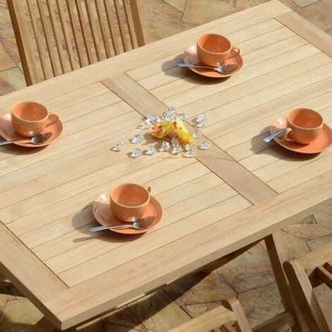 Table Pliante Rectangulaire En Teck Ecograde Kensaï 120 X 70 Cm 6 Table Pliante Rectangulaire En Teck Ecograde Kensaï 120 X 70 Cm – Image 4