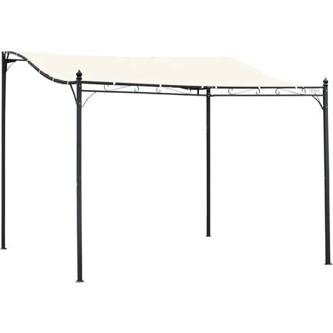 OUTSUNNY Pergola Tonnelle De Jardin Auvent 2,97 X 2,97 M Adossable Métal Noir Polyester Anti-UV Beige 3 OUTSUNNY Pergola Tonnelle De Jardin Auvent 2,97 X 2,97 M Adossable Métal Noir Polyester Anti-UV Beige