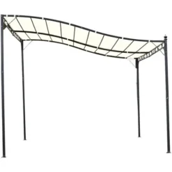 OUTSUNNY Pergola Tonnelle De Jardin Auvent 2,97 X 2,97 M Adossable Métal Noir Polyester Anti-UV Beige 10 OUTSUNNY Pergola Tonnelle De Jardin Auvent 2,97 X 2,97 M Adossable Métal Noir Polyester Anti-UV Beige -Promos Verde Rêverie Boutique 4125996 4