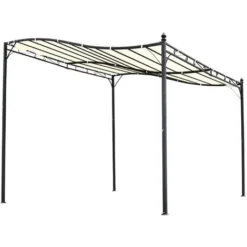OUTSUNNY Pergola Tonnelle De Jardin Auvent 2,97 X 2,97 M Adossable Métal Noir Polyester Anti-UV Beige 11 OUTSUNNY Pergola Tonnelle De Jardin Auvent 2,97 X 2,97 M Adossable Métal Noir Polyester Anti-UV Beige -Promos Verde Rêverie Boutique 4125996 5