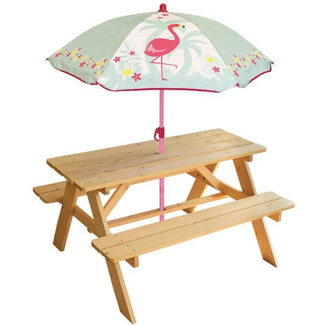 Table En Bois Pour Pique-Nique Avec Parasol Flamingo 3 Table En Bois Pour Pique-Nique Avec Parasol Flamingo