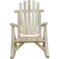 OUTSUNNY Fauteuil De Jardin Adirondack à Bascule Rocking Chair Style Néo-rétro Assise Dossier Ergonomique Bois Naturel De Pin -Promos Verde Rêverie Boutique 4150585 4