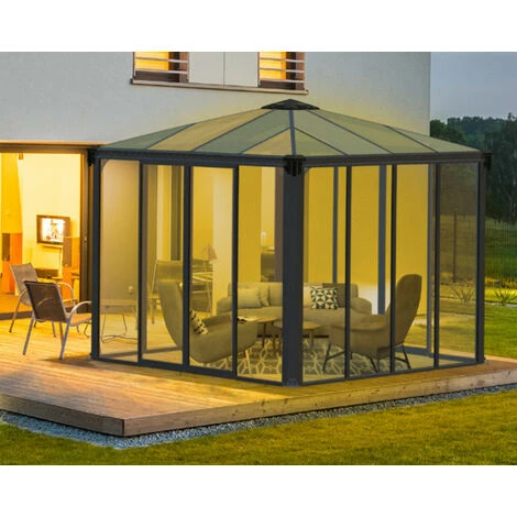 Gazebo Tonnelle Fermée 8.6m² Gris Anthracite - Palram - 704744 3 Gazebo Tonnelle Fermée 8.6m² Gris Anthracite - Palram - 704744