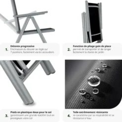 Lot De 8 Chaises De Jardin Pliantes En Aluminium - Lot De 8 Fauteuils De Jardin, Fauteuils Exterieur, Chaises Exterieur 10 Lot De 8 Chaises De Jardin Pliantes En Aluminium - Lot De 8 Fauteuils De Jardin, Fauteuils Exterieur, Chaises Exterieur -Promos Verde Rêverie Boutique 41613769 4