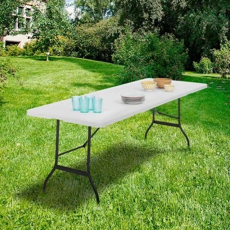 Table Pliante D'appoint Portable 180 CM Pour Camping Ou Réception 4 Table Pliante D'appoint Portable 180 CM Pour Camping Ou Réception – Image 2