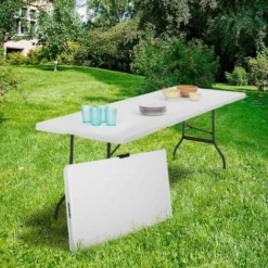 Table Pliante D'appoint Portable 180 CM Pour Camping Ou Réception 9 Table Pliante D'appoint Portable 180 CM Pour Camping Ou Réception -Promos Verde Rêverie Boutique 418925 3