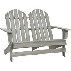Chaise De Jardin Adirondack 2 Places Bois De Sapin Massif Gris VidaXL