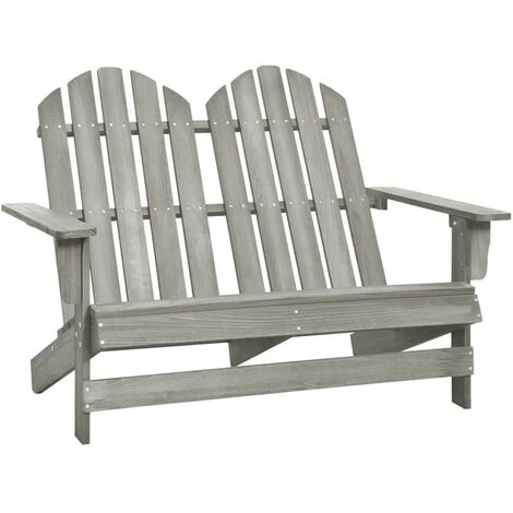 Chaise De Jardin Adirondack 2 Places Bois De Sapin Massif Gris VidaXL 3 Chaise De Jardin Adirondack 2 Places Bois De Sapin Massif Gris VidaXL