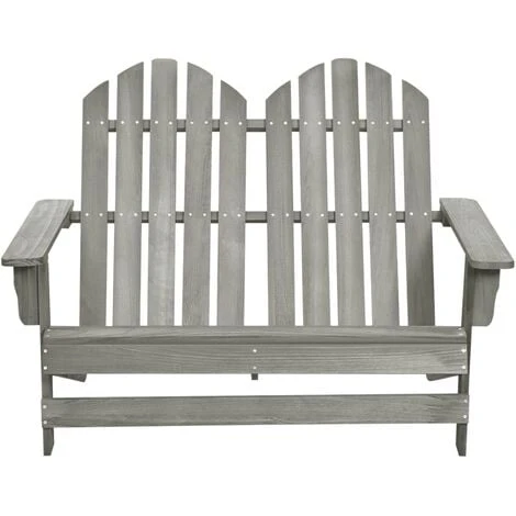 Chaise De Jardin Adirondack 2 Places Bois De Sapin Massif Gris VidaXL 4 Chaise De Jardin Adirondack 2 Places Bois De Sapin Massif Gris VidaXL – Image 2