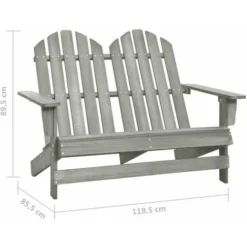 Chaise De Jardin Adirondack 2 Places Bois De Sapin Massif Gris VidaXL 9 Chaise De Jardin Adirondack 2 Places Bois De Sapin Massif Gris VidaXL -Promos Verde Rêverie Boutique 42096310 3