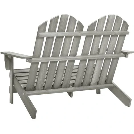 Chaise De Jardin Adirondack 2 Places Bois De Sapin Massif Gris VidaXL 6 Chaise De Jardin Adirondack 2 Places Bois De Sapin Massif Gris VidaXL – Image 4